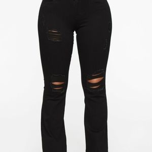 Black flare jeans